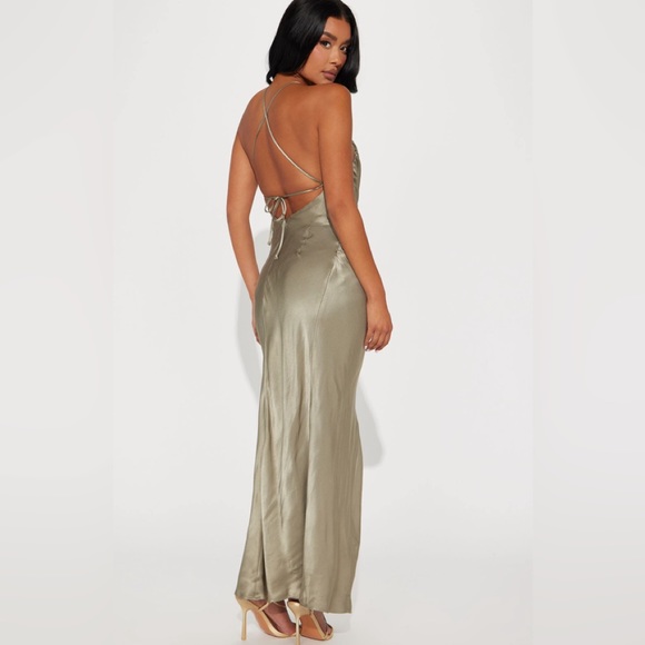 NWT Fashion Nova Satin Maxi Sz XL - Picture 5 of 7